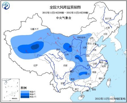 中西部未來三天降溫最多達(dá)10℃ 南方迎明顯降水
