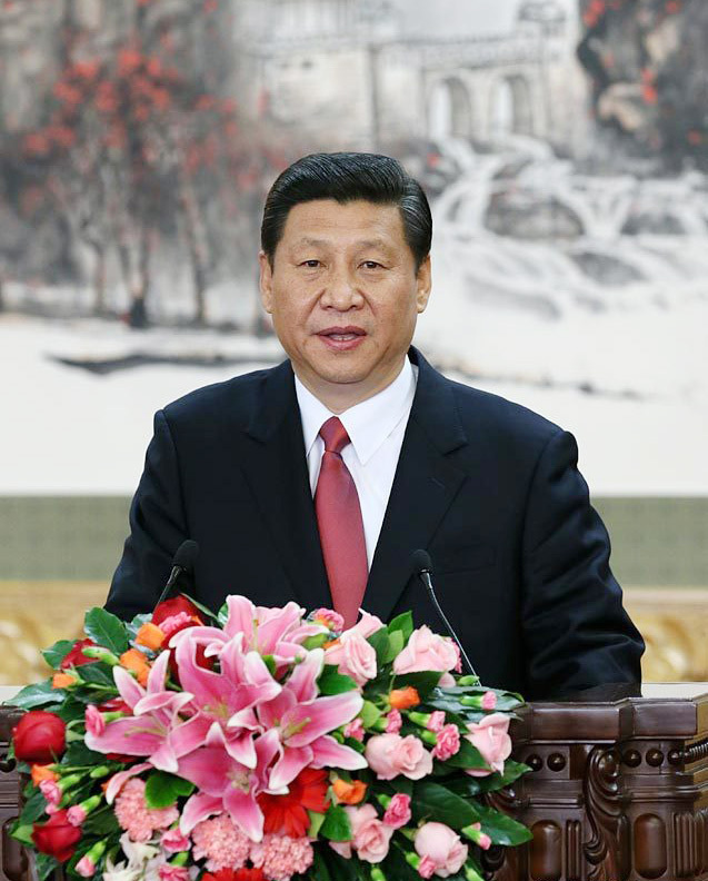 11月15日，新一屆中央政治局常委同中外記者見面。中共中央總書記習(xí)近平講話。