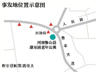 據(jù)悉，火災(zāi)現(xiàn)場只剩下鐵架子，事發(fā)區(qū)域?yàn)槔夏旯⒌牟荒茏岳砝先司幼^(qū)，建筑為“鐵皮板房”。此次失火面積共有51張床位，除44名死傷人員外，其余7張床位的老人目前已全部找到。