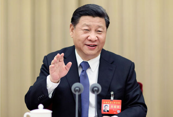 2015年12月18日至21日，中央經(jīng)濟工作會議在北京舉行。中共中央總書記、國家主席、中央軍委主席習(xí)近平發(fā)表重要講話。 新華社記者蘭紅光攝